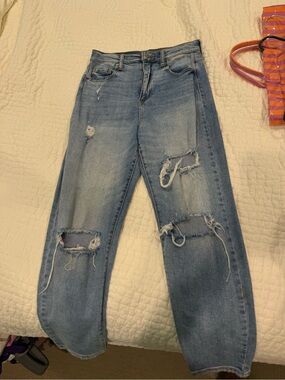 Sneak Peek Light Wash Distressed Boyfriend Jeans